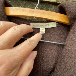 A. Giannetti size S boiled wool cardigan with hood. thumbnail 5