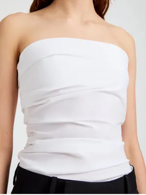 Emerson Lang White Strapless Tube Top - Clean Minimal Silhouette thumbnail 1