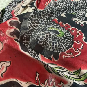 Tattoo Print Mesh Long Sleeve Top Womens S Nude Tiger Dragon Edgy Y2K thumbnail 6