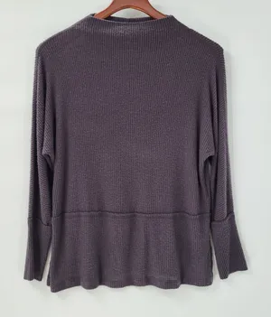 Anthropologie Eri + Ali Womens Sweater XS Gray Ribbed Knit Mock Neck Pullover thumbnail 1