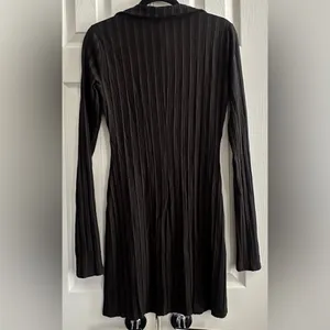 Reformation Vittoria Ribbed Long Sleeve Knit Dress black size Large thumbnail 4