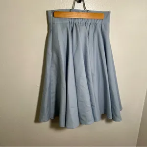 Pleated A-Line Skirt Light‎ Blue Swing Flowy F thumbnail 5