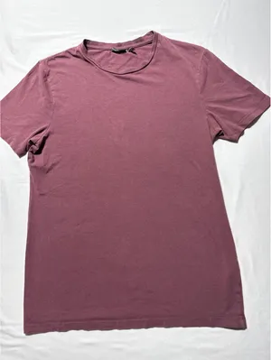 ASOS Design Burgundy Crew Neck Short Sleeve T-Shirt Size XL thumbnail 1