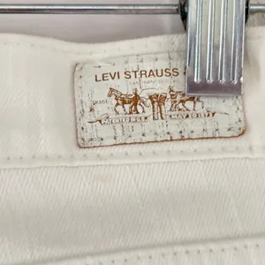 Levis 524 Too Superlow Skinny Jeans White‎ Denim Low Rise Womens 16x31 thumbnail 7