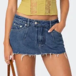 Edikted Clementine Low Rise Denim Micro Skort  thumbnail 1