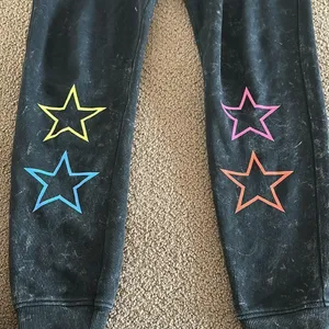 Chrldr Women’s Faded Black with Rainbow Stars Matching Jogger Set - Size S thumbnail 6