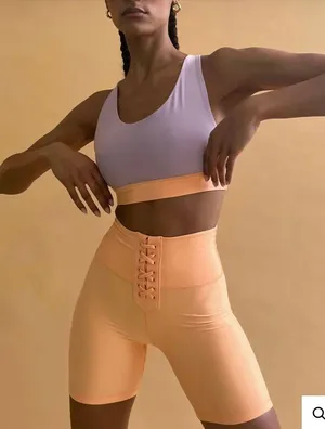 WeWoreWhat LACE-UP BIKER SHORT thumbnail 1