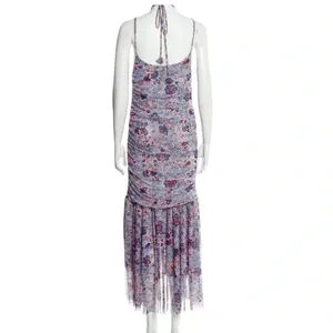MISA Los Angeles Nicola Floral Mesh Halter Midi Dress Blue Size XS NWT thumbnail 5