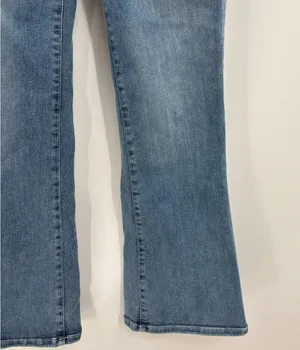 Frame Denim Stretch Cotton Le One Crop Mini Boot Casper Blue Jeans Size 26 thumbnail 7