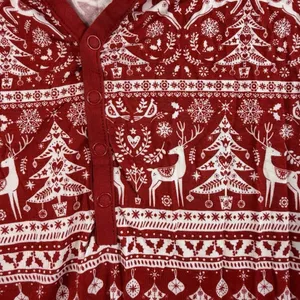 Little‎ Sleepies L XL Reindeer Cheer Pajama Set Holiday Collection Bamboo Red thumbnail 5