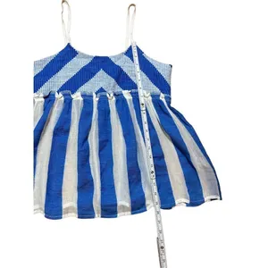 Lemlem bright blue and white striped tank sz Small‎ thumbnail 4