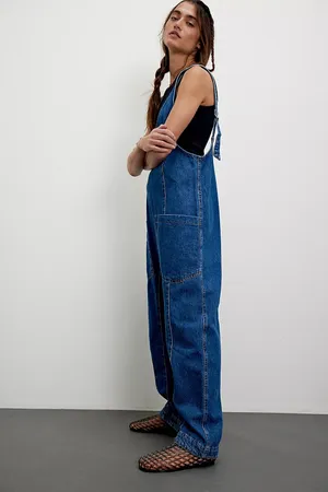 NWT Free People We The Free High Roller Jumpsuit In Sapphire Blue (Oversized Fit) Size: M $98 MSRP No refunds or cancellations thumbnail 2