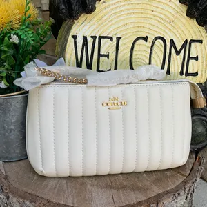 Authentic COACH 1941 Nappa leather/smooth leather zip top wristlet thumbnail 1