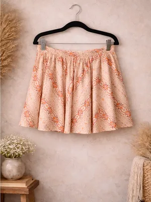 NWT- Free People Gaia Printed pleated mini skirt Size- M thumbnail 2