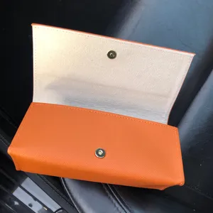 Tory Burch Eyeglass Sunglass Case Sunglasses Travel Snap Closure Triangle Orange thumbnail 6
