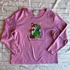 Quacker Factory Large T-shirt Christmas is Snow Much Fun Retro Granny Tee thumbnail 1