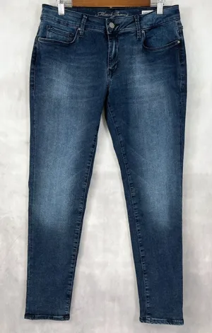 Mavi Jeans Womens 31/30 Alexa Mid Rise Skinny Dark‎ Wash Classic Stretch Ankle thumbnail 1