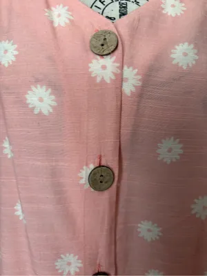 LC Lauren Conrad Pink Daisy Tie-Sleeve Blouse thumbnail 4