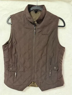Horze Equestrian Quilted Vest Womens 10/12 Brown Diamond Padded Horse Riding Zip thumbnail 1