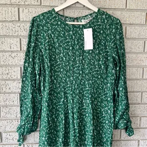 NWT Reformation Zelda Dress Emerald Green Midi Dress Prairiecore Size 10 thumbnail 11