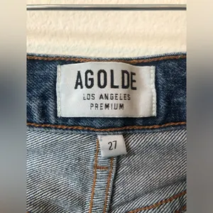 Agolde Riley High Rise Crop Distressed Hem Jeans Size 27 thumbnail 6