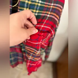 American Eagle Outfitters Red Tartan Plaid Button Down Crop Top Size S thumbnail 10