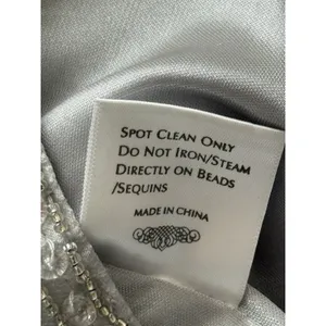 Sue Wong Nocturne NWT Embellish Beaded Rosette Dress 6‎ Platinum Silver Metallic thumbnail 9
