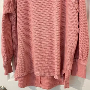 Free People We The Free Oversized Thermal Small Pink Sweater Top She’s a Keeper thumbnail 8