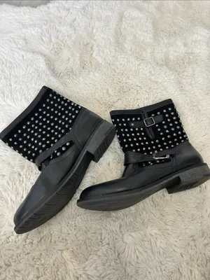 Zigi Girl Black Studded Combat Boots thumbnail 3