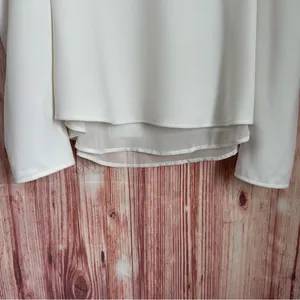 Cooper & Ella White V Neck Cold Shoulder Long Sleeve Double Layer Blouse Size M thumbnail 4