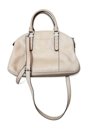 Michael Kors Pebbled Leather Satchel Shoulder Bag Taupe Beige Crossbody Purse thumbnail 1