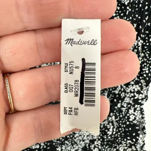 Madewell Women's Black White Floral Sleeveless Ruffle Neck Mini Dress Size 8 NWT thumbnail 9