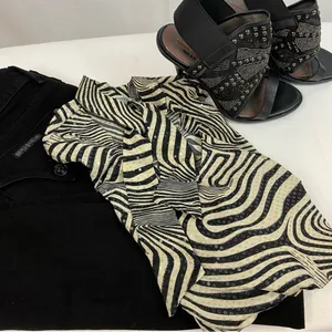 Vintage Y2K Jaipur Zebra Print Top Sparkle Sleeveless Mobwife Animal Print Large thumbnail 13