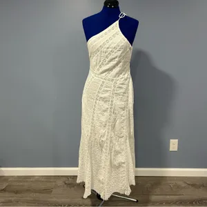 Free People Linen Blend One Shoulder Bella Cottagecore Maxi Dress NWT Size XS thumbnail 5