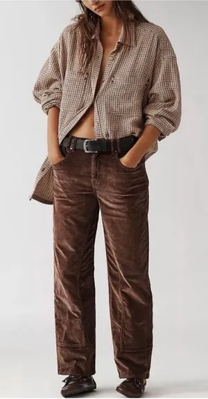 We The Free Free People Risk Taker High Rise Straight Leg Cords in Chocolate Truffle Size 29 thumbnail 1