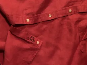 Lauren Ralph Lauren Sz S 100% Linen Burgundy Womens Button Up Shirt Preppy Beach thumbnail 6