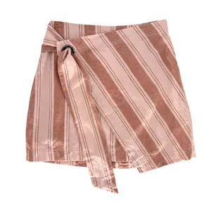 Free People Tuscan Sunrise Wrap Mini Skirt Womens 8 Pink‎ Striped Boho Coastal thumbnail 3