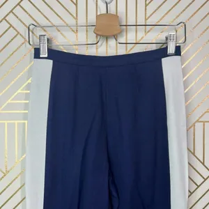 Reformation Side Stripe Flared Pants in Navy‎ Blue White Size US XS thumbnail 2