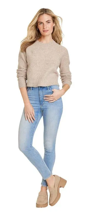 NWT Universal Thread High-Rise Skinny Jeans 88008499 Light Wash Blue 00 Short thumbnail 1