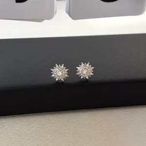 9mm CZ Sun Stud Earrings for Men Women,Streetwear Punk Hip Hop Unisex Style thumbnail 3