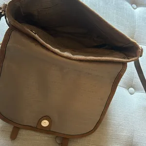 Lauren Ralph Lauren Brown Leather Suede Cow Leather Brown Saddle Crossbody Bag thumbnail 10