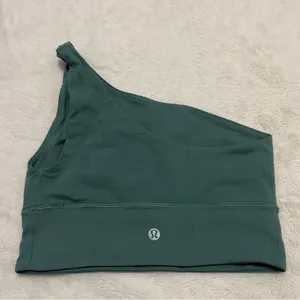 Green one shoulder lululemon align sports bra thumbnail 2