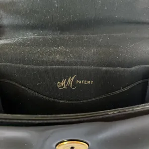Vintage Morris Moskowitz MM Black Patent Leather Ring Handle Evening Bag Handbag thumbnail 5