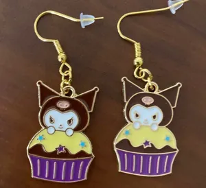 Handmade Earrings Kuromi Sanrio Kawaii thumbnail 1