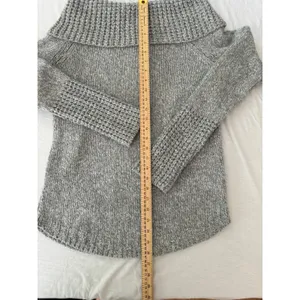 Abercrombie & Fitch Grey Cowl Neck Ribbed Knit Sweater Medium Raglan Sleeve thumbnail 7