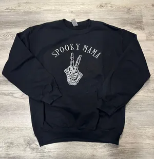 Gildan Spooky Mama Crew Neck thumbnail 1