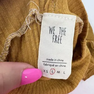 We The Free People Size S Top Madeline Anthro Relaxed Golden Haze Yellow Women's thumbnail 5