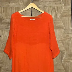 Anself Womens Orange And Cream Layered Tunic Dress Size L Bohemian thumbnail 3