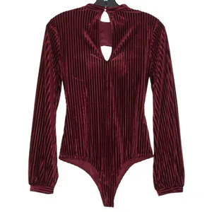 Lulus Bodysuit Velvet Burnout Bustier Whimsigoth Witchy Romantic Burgundy Small thumbnail 2