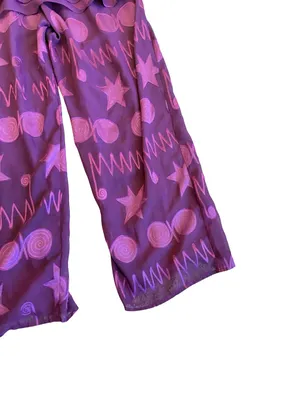 Victoria's Secret Gold Label Purple Pink Star Print Pajama Set Medium Women's thumbnail 12